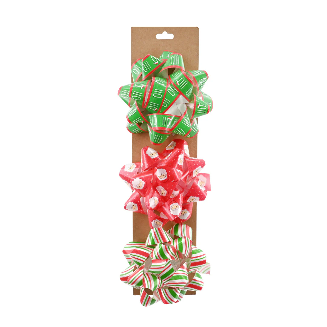 Gift Bows Printed 3pk Assorted - Image 2