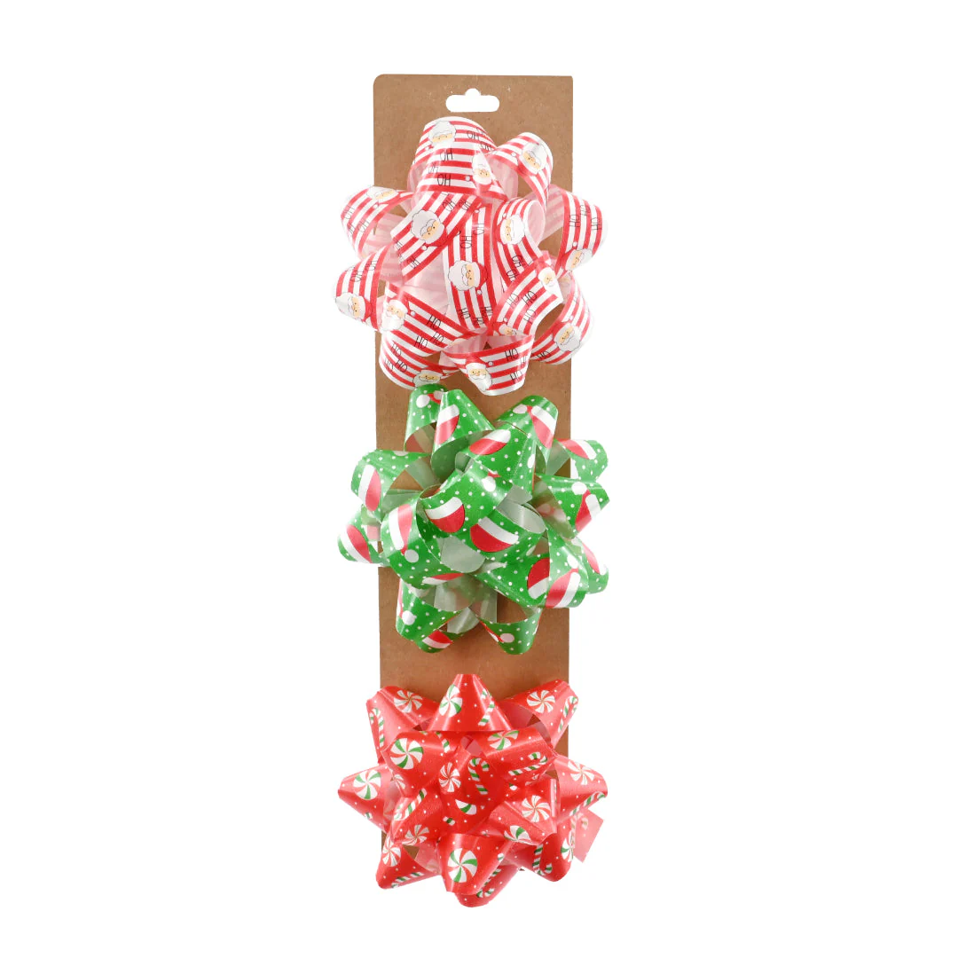 Gift Bows Printed 3pk Assorted - Image 3