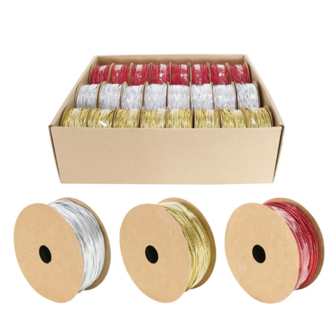 Gift Twine Metallic Elastic 8m Assorted - Image 2