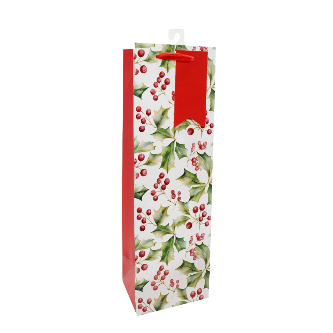 GiftBag Bottle Bag Christmas Foliage Assorted - Image 2