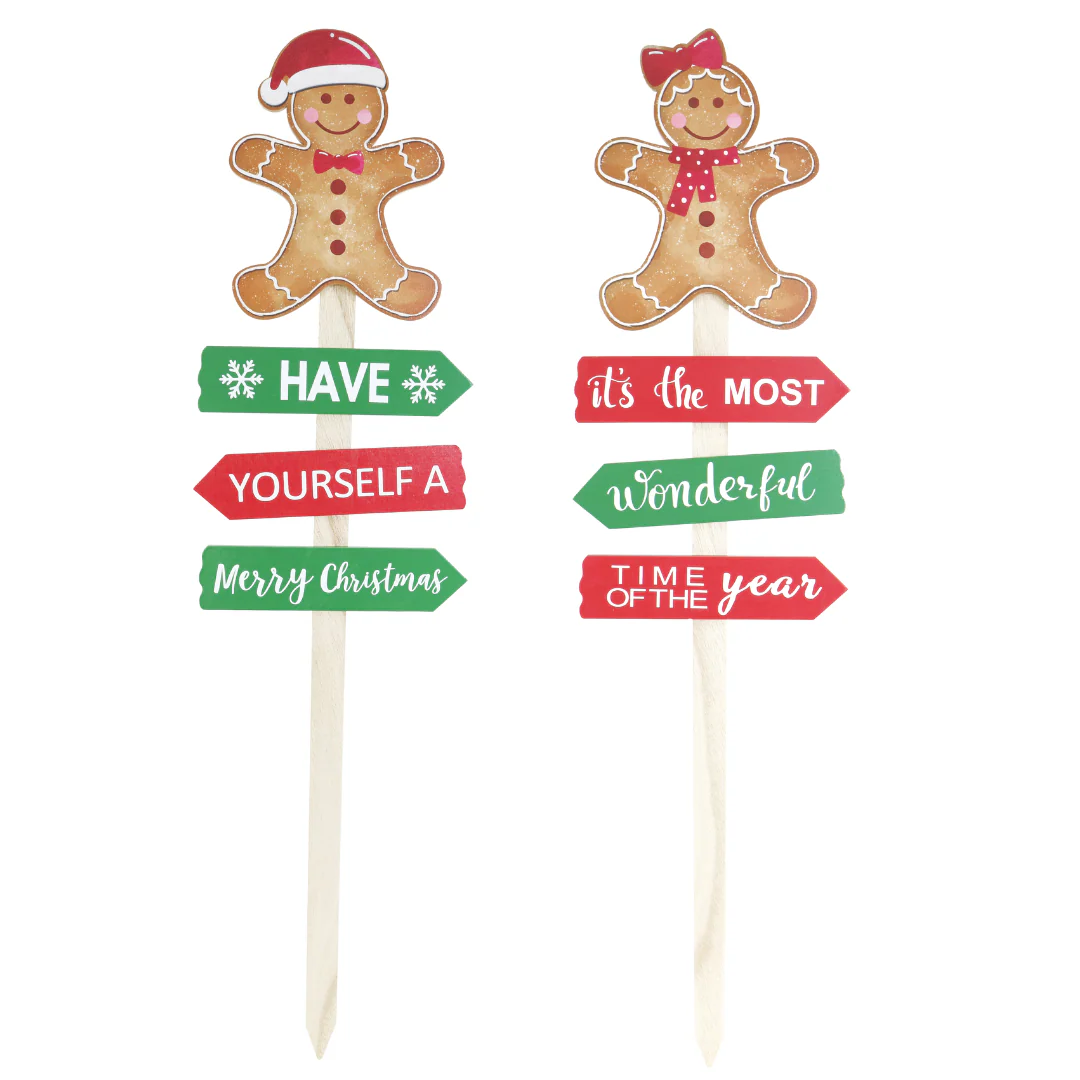 Gingerbread Yard Stake MDF 75cm Assorted
