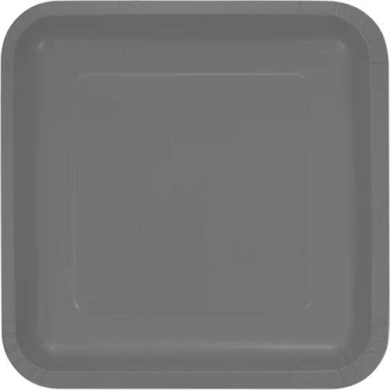 Glamour Gray Square Dinner Plates Paper 23cm 18pk