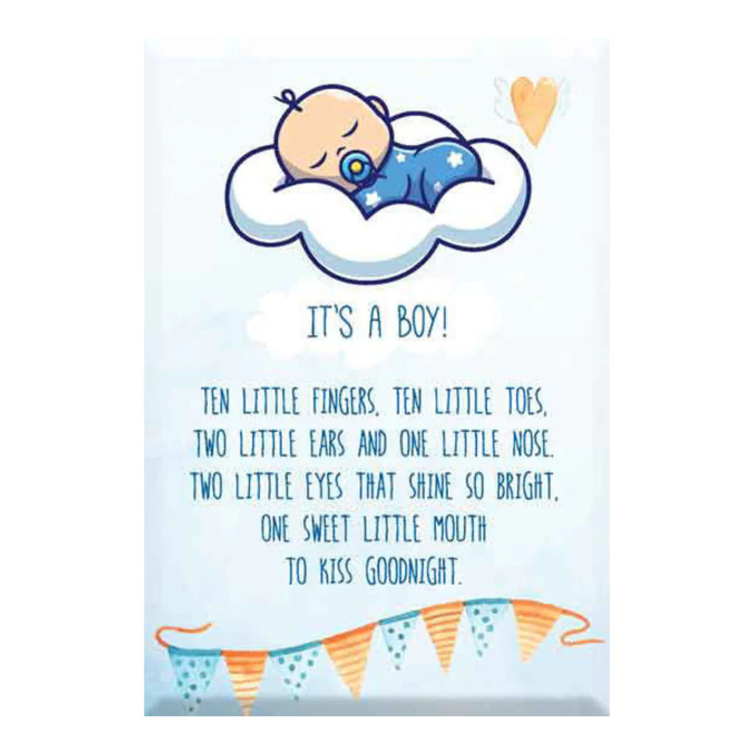 Glass Plaque Its A Boy 13x9