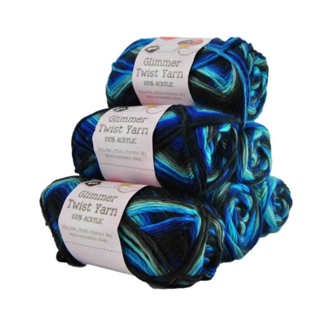 Glimmer Twist Yarn 100g Stormy Sky