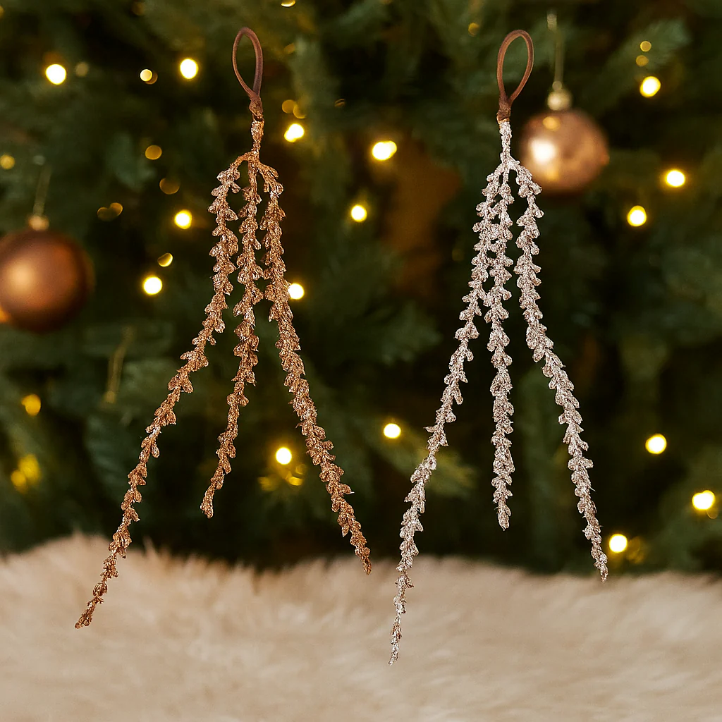 Glitter and Sequin Drop 34cm Copper Champagne Assorted