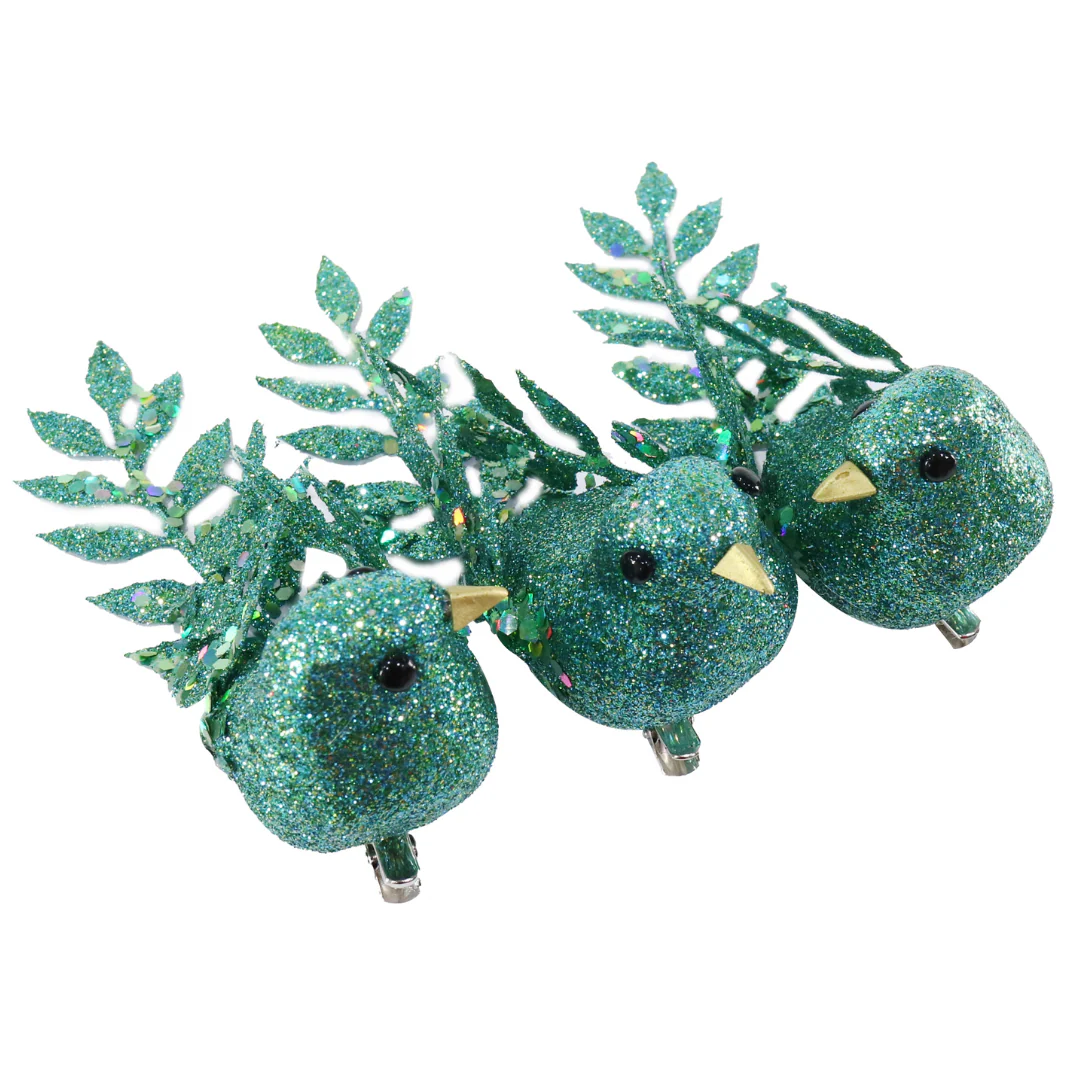 Glitter Bird with Clip 15cm 3pk Assorted - Image 7
