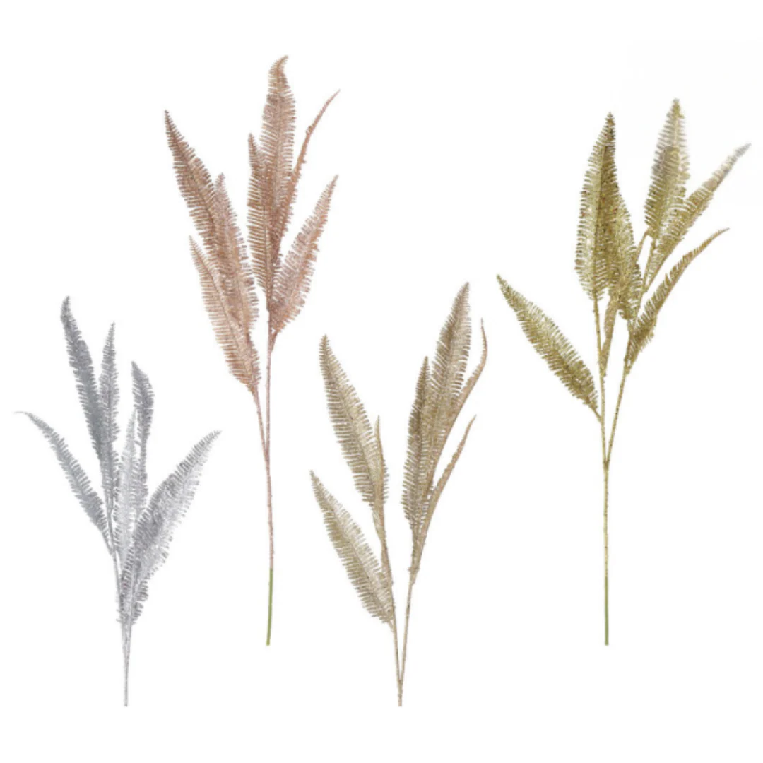 Glitter Fern Spray 78cm Assorted