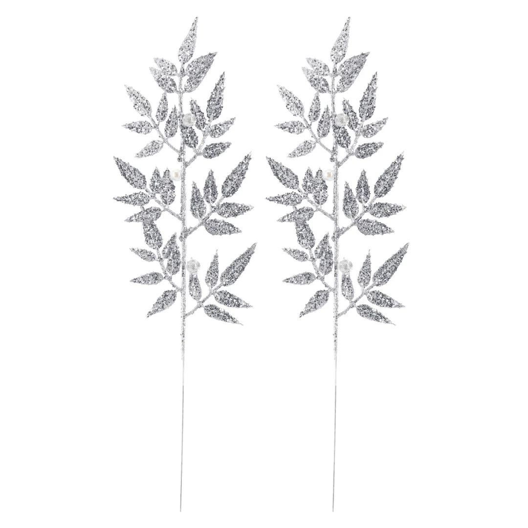 Glitter Leaf Pearl Pick 2pk 40cm Assorted - Image 10