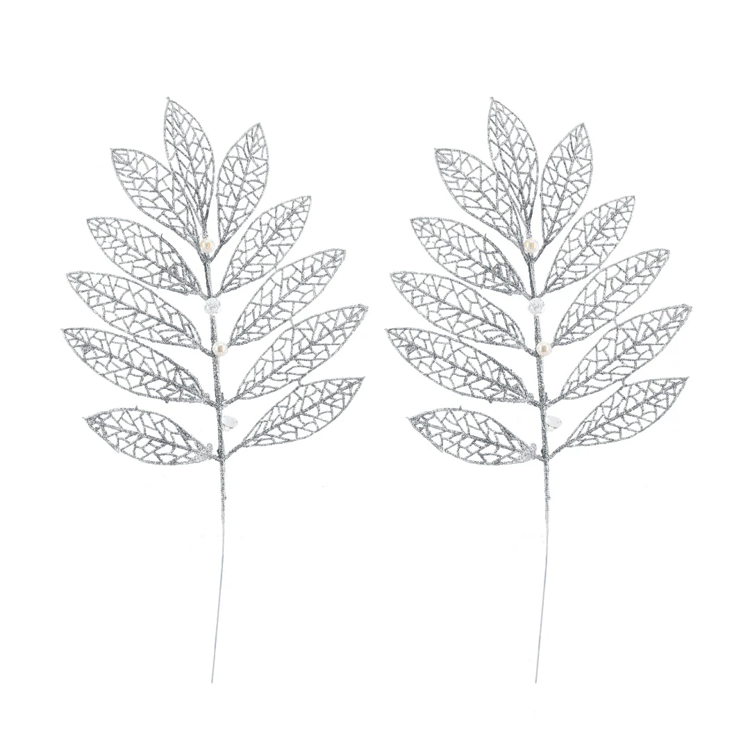 Glitter Leaf Pearl Pick 2pk 40cm Assorted - Image 6