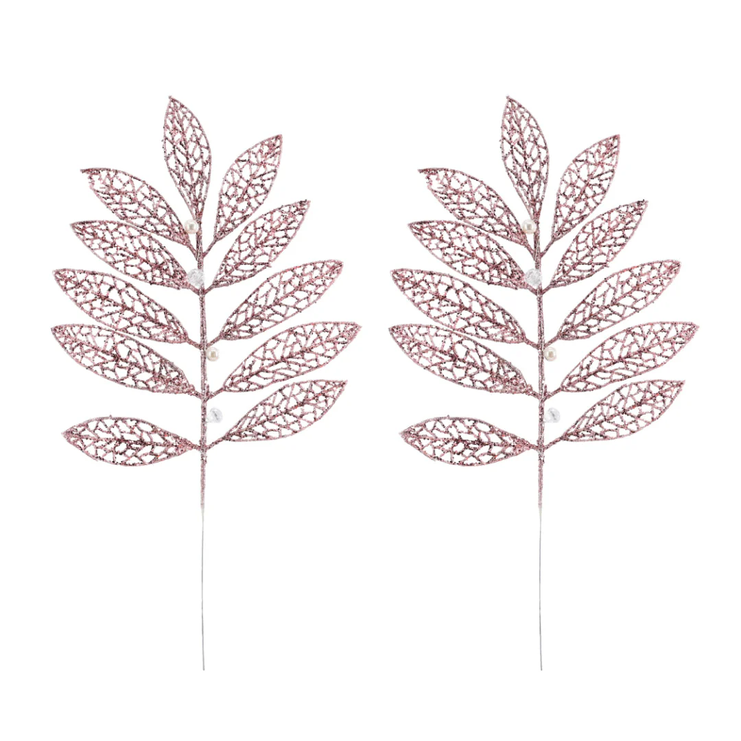 Glitter Leaf Pearl Pick 2pk 40cm Assorted - Image 8