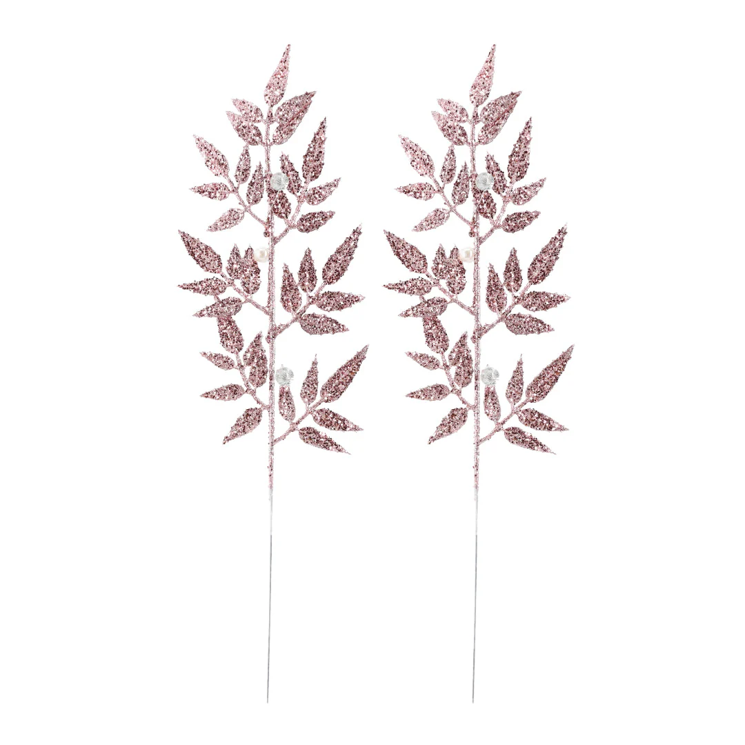 Glitter Leaf Pearl Pick 2pk 40cm Assorted - Image 9