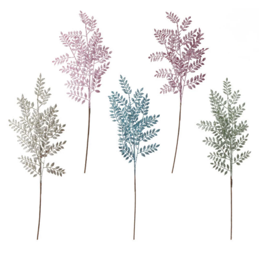 Glitter Leaf Spray 80cm Assorted - Image 2