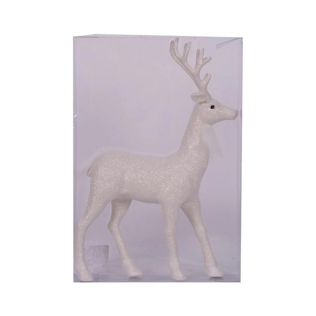 Glitter Reindeer White 23x34x6cm - Image 3