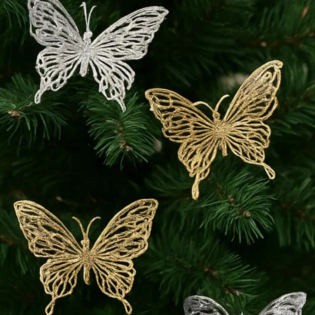 Glitter Sequin Butterfly Clip 3pk