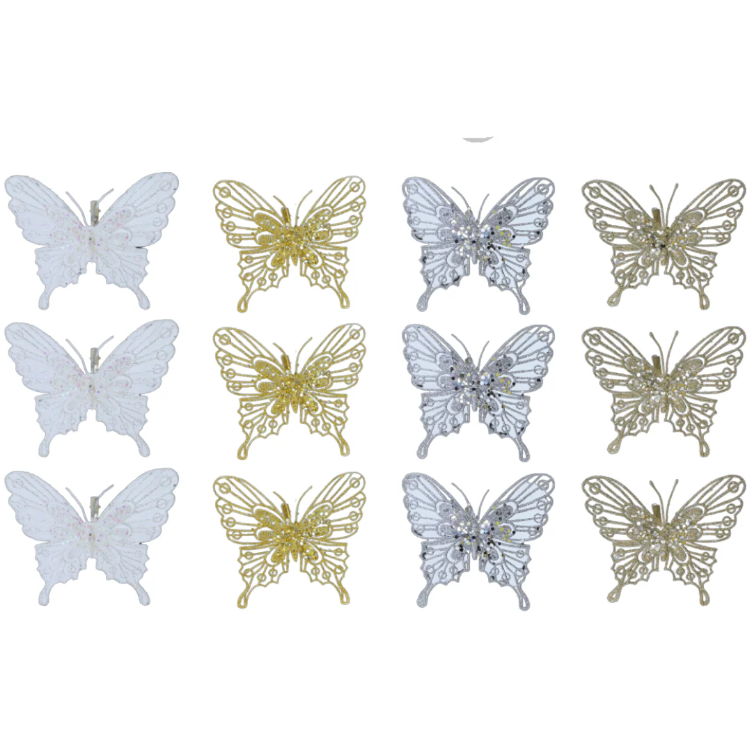 Glitter Sequin Butterfly Clip 3pk - Image 2