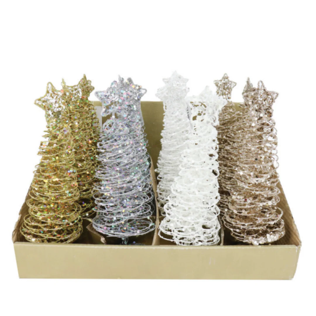 Glitter Spiral Tree 20cm Assorted