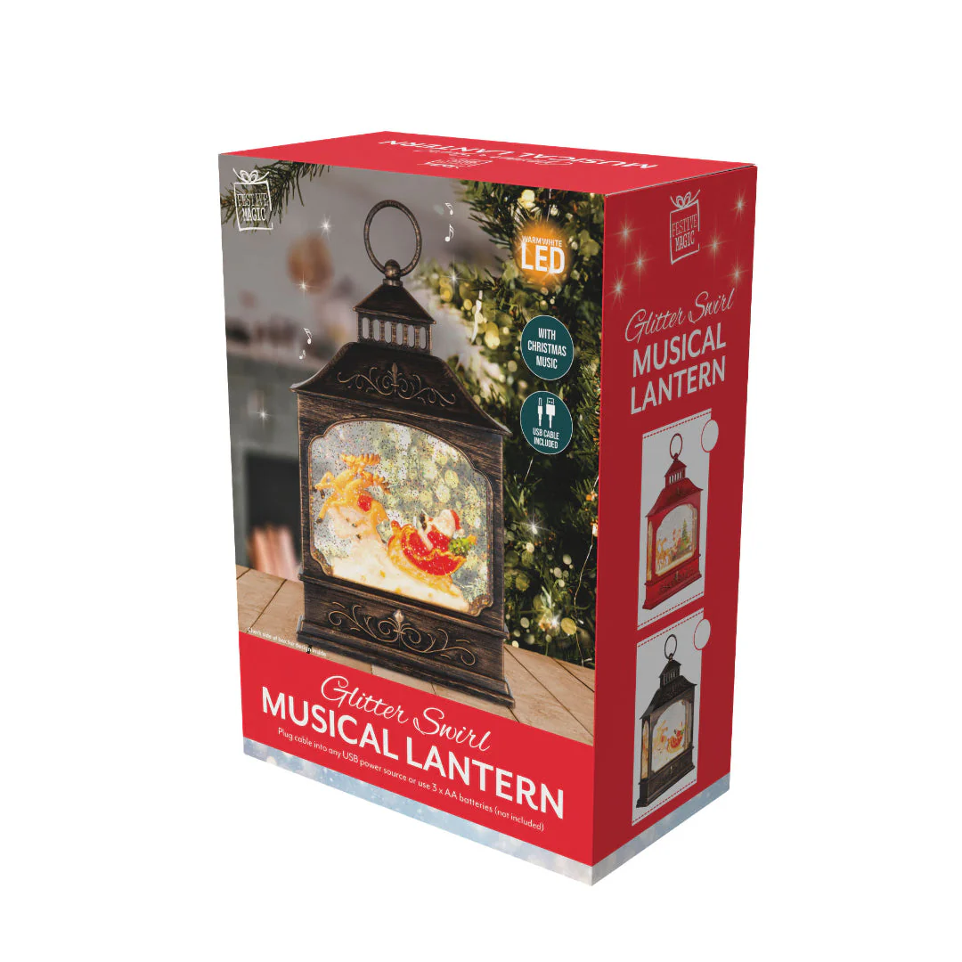 Glitter Swirl Music Lantern House USB Assorted - Image 8