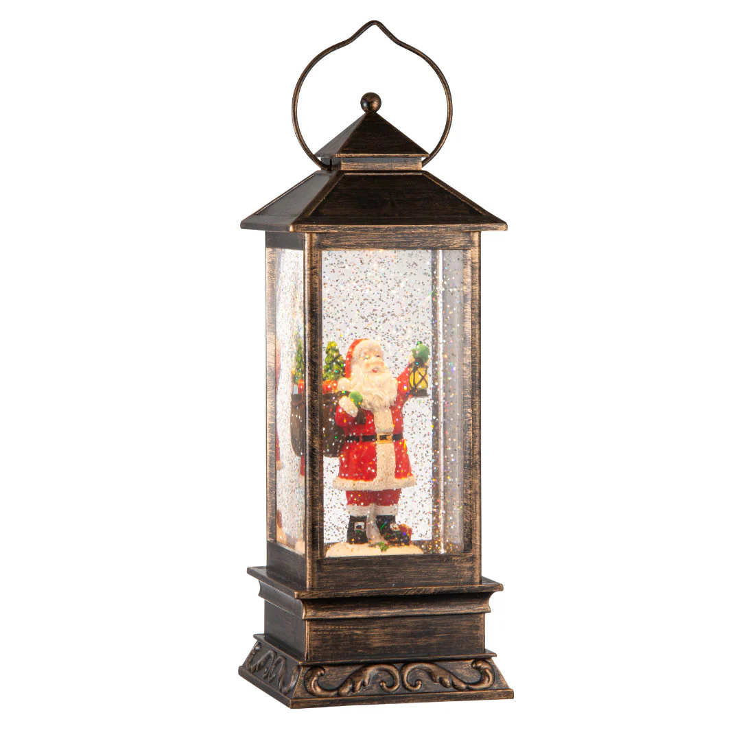 Glitter Swirl Music Lantern Santa Scene USB Assorted - Image 3