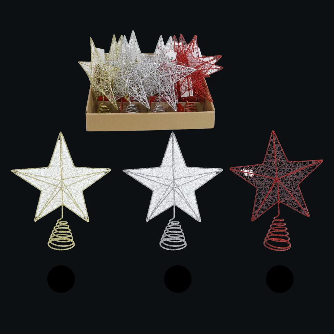 Glitter Wire Star Topper 20cm Assorted