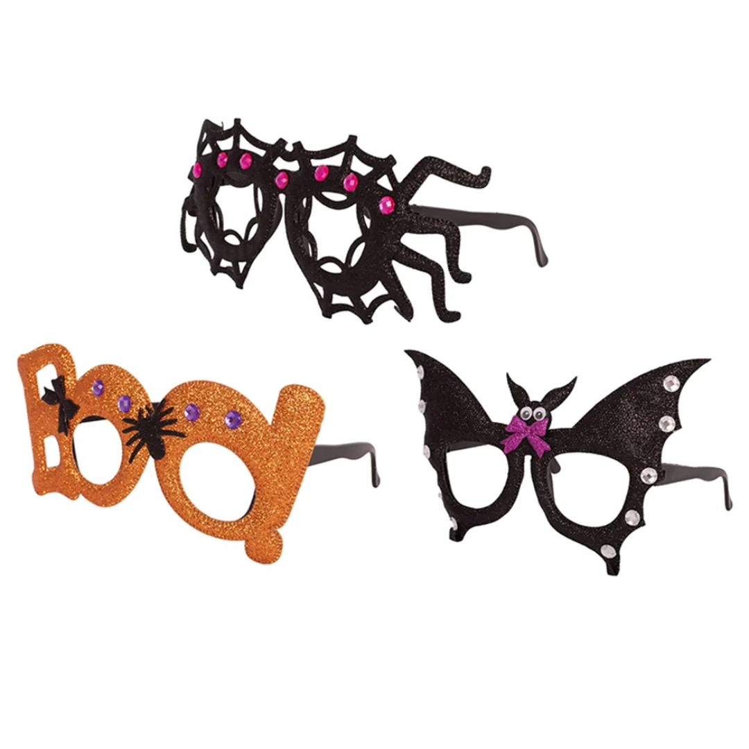 3A GLITTERED & BEJEWELED HALLOWEEN GLASSES