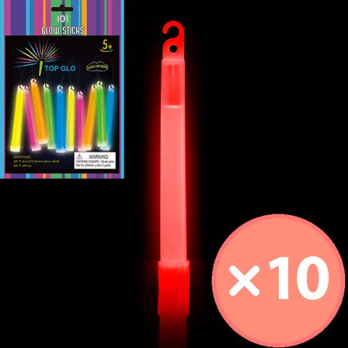 Glow Light Stick on String 6in 15cm Red P10