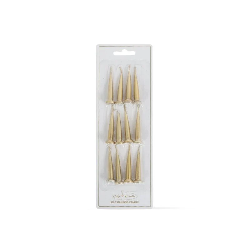 Gold Bullet Candles (Pack Of 12)
