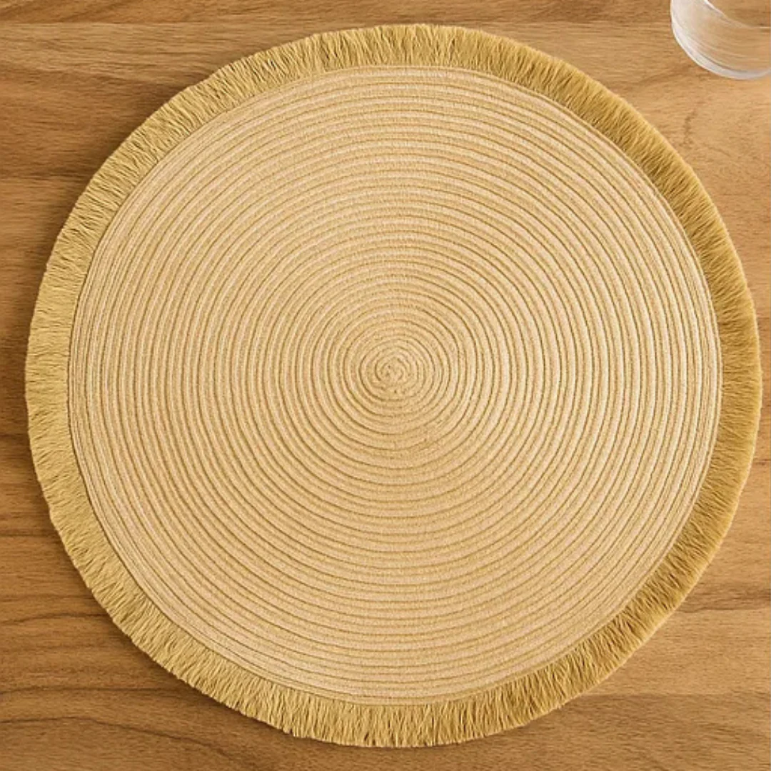 Gold Round Woven Placemat 38.5cm