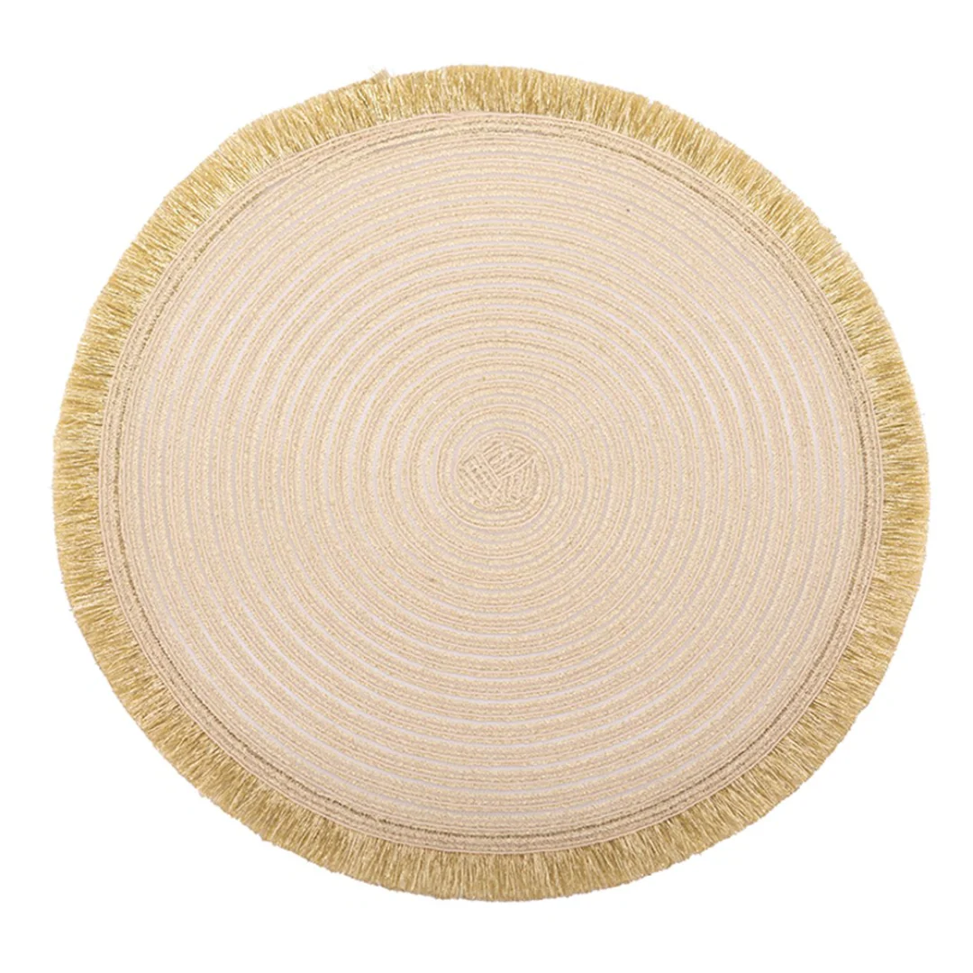 Gold Round Woven Placemat 38.5cm - Image 2