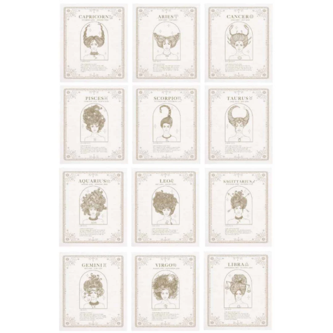 Golden Zodiac Plaques 14x12x0.9cm Assorted