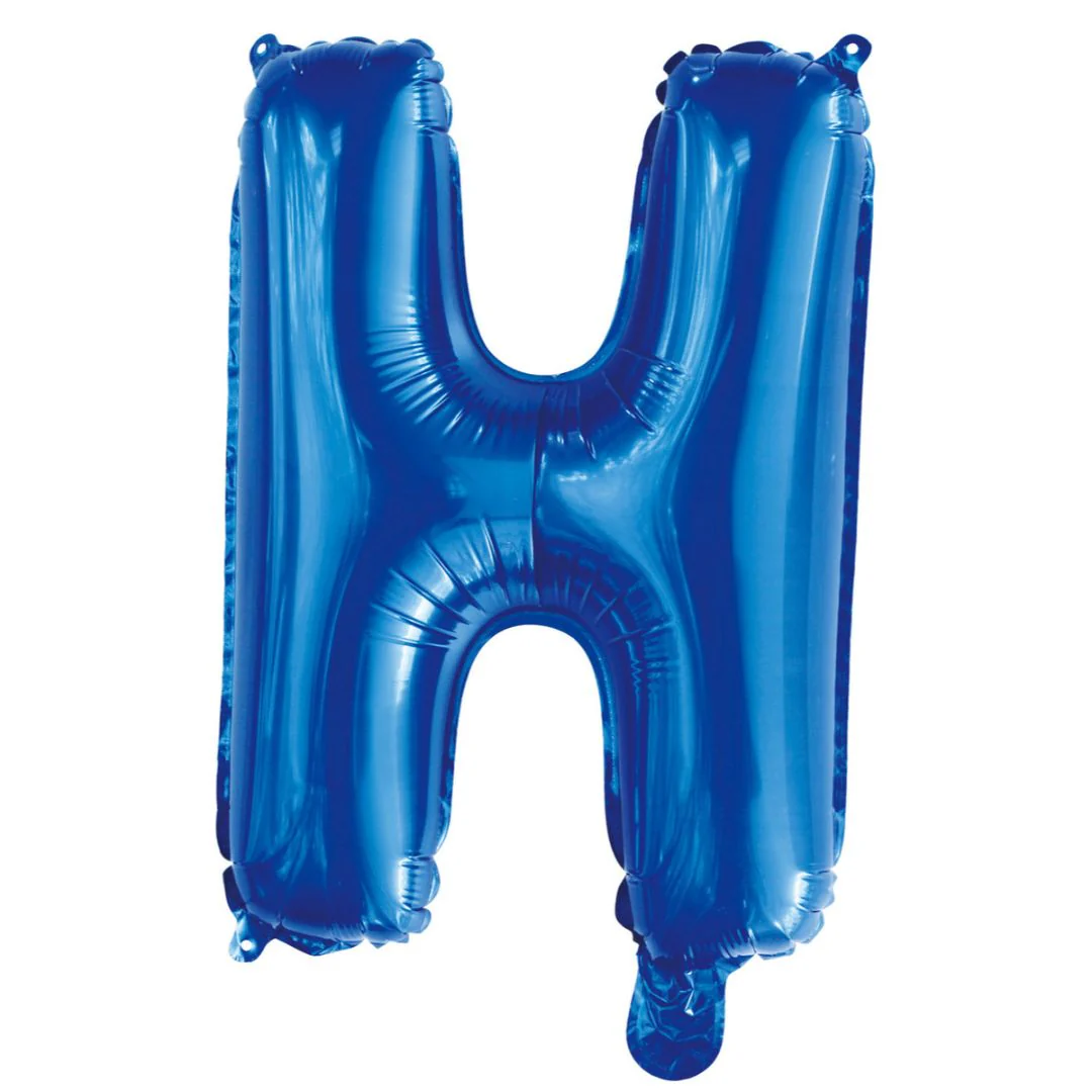 Alphabet Foil Balloon 35cm Royal Blue - H - Image 2