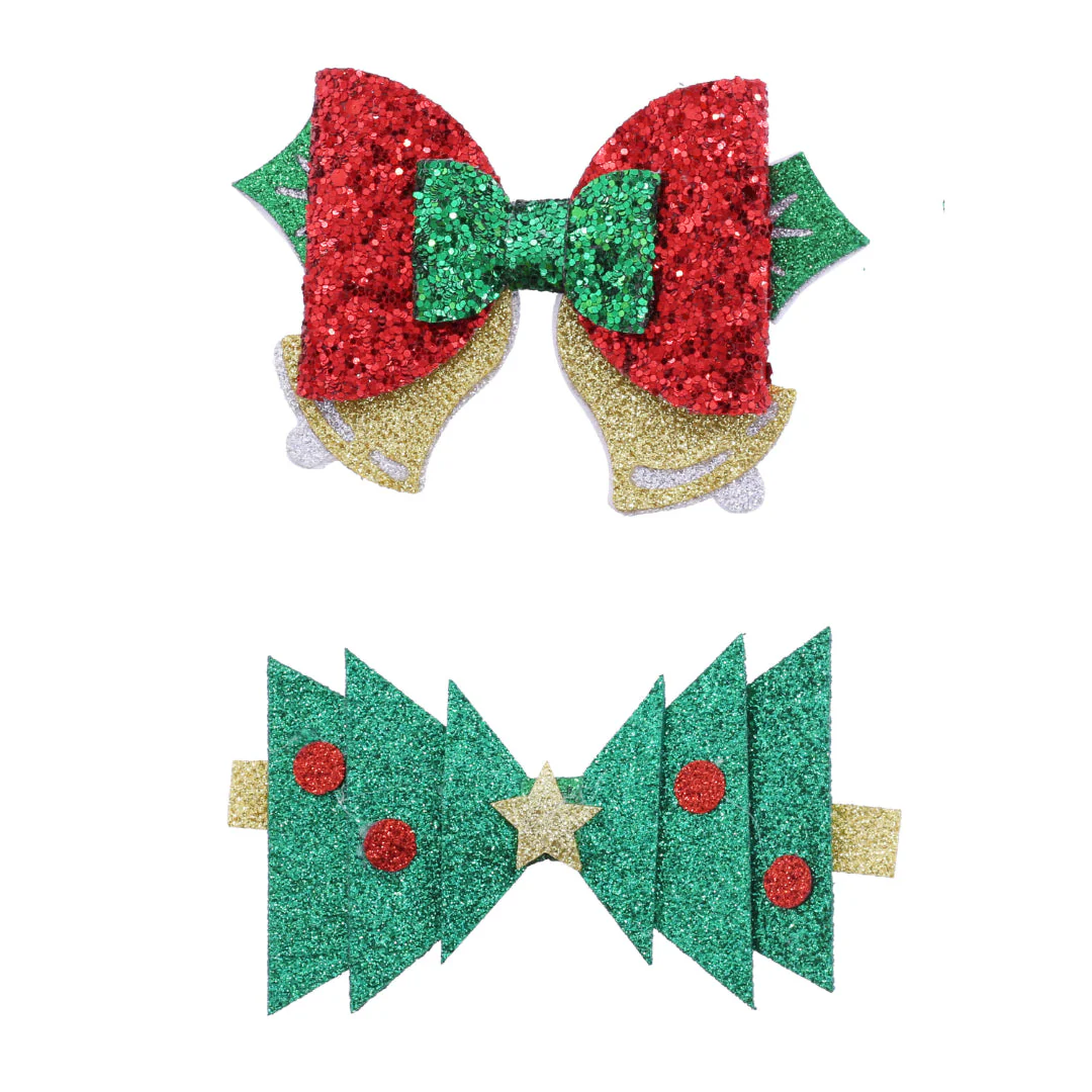 Hair Clip Glitter Bow 2pk Assorted - Image 4