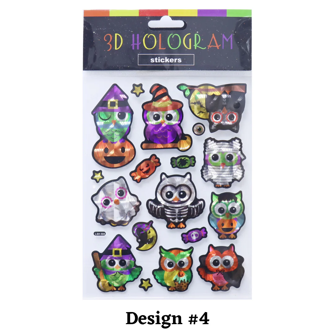 Halloween 3D Hologram Stickers 24Cm Asst - Image 5