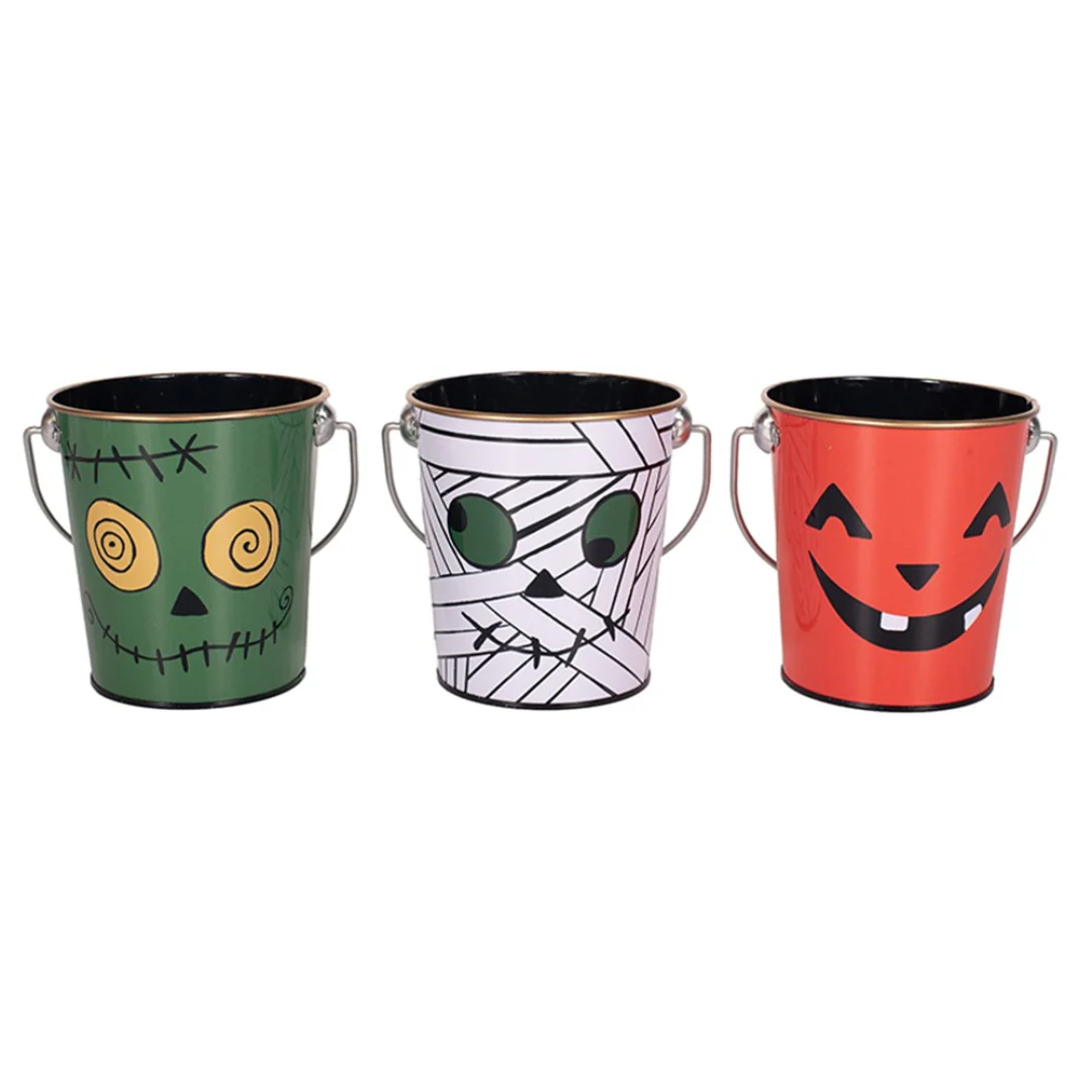Halloween Bucket 9.8x10cm 3 Asstd - Image 2