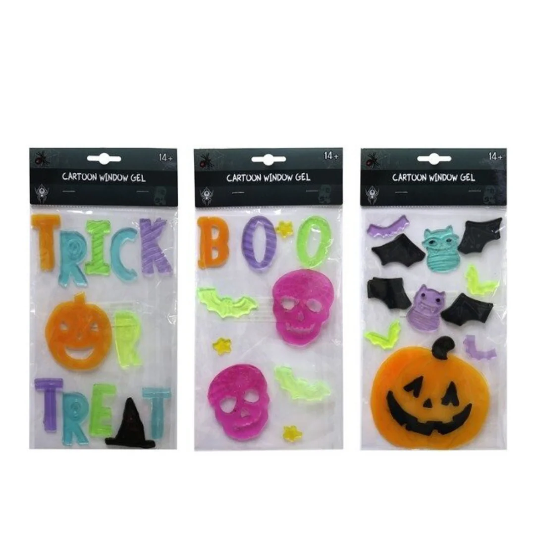 Halloween Cartoon Gel Stickers 3 Asstd