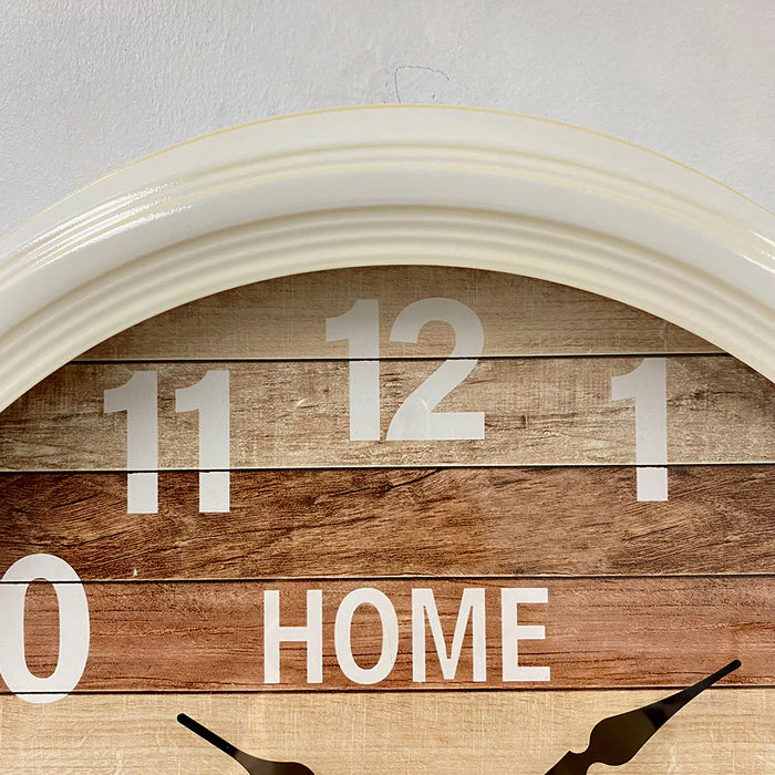 Hamptons Style Metal Frame Wall Clock 46x46x8cm White - Image 5
