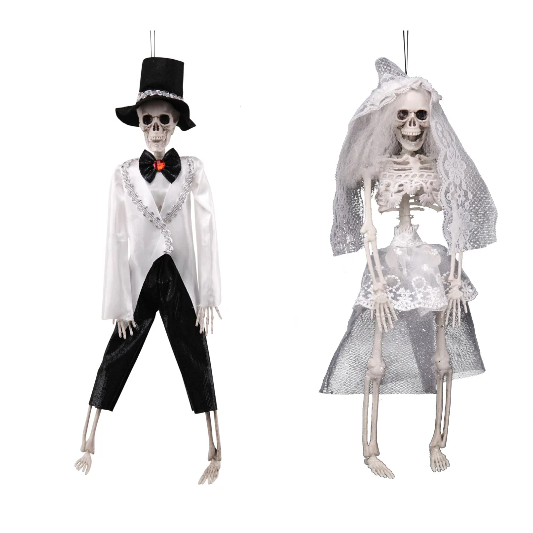 Hanging Bride and Groom Skeleton 40cm