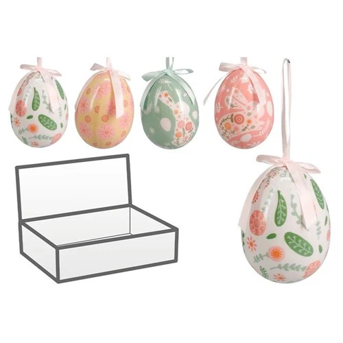 Hanging Easter Egg 10cm 4 Assorted