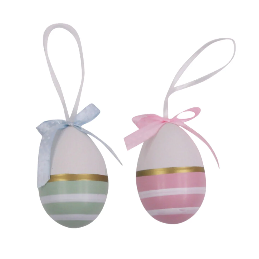 Hanging Egg Decor 8cm 2 Assorted