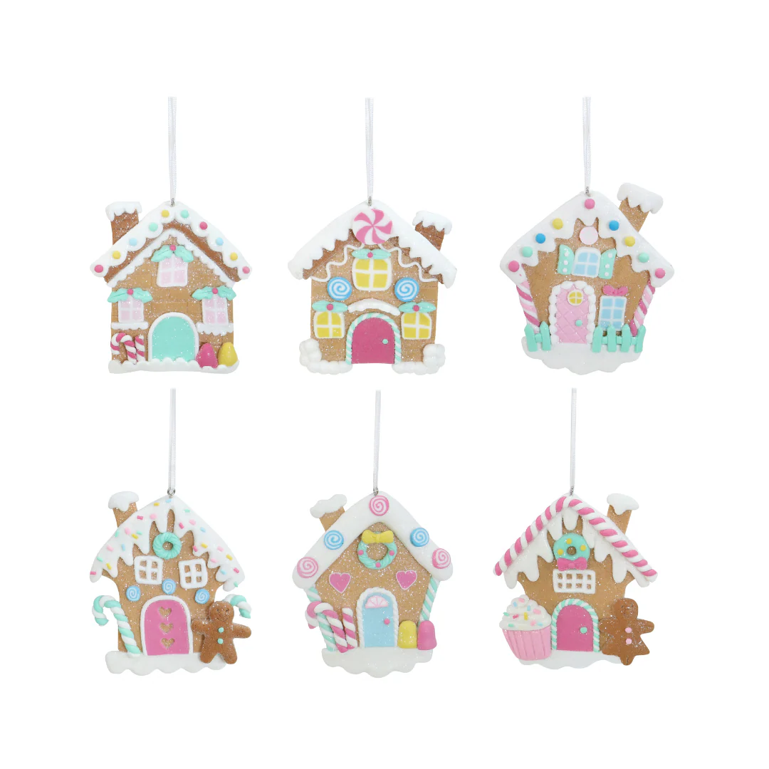 Hanging Gingerbread House 10cm Assorted