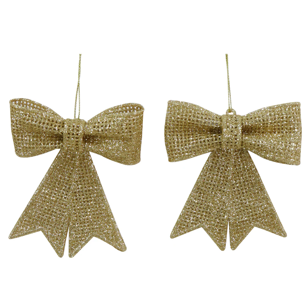 Hanging Glitter Mesh Bow 2pk - Image 4