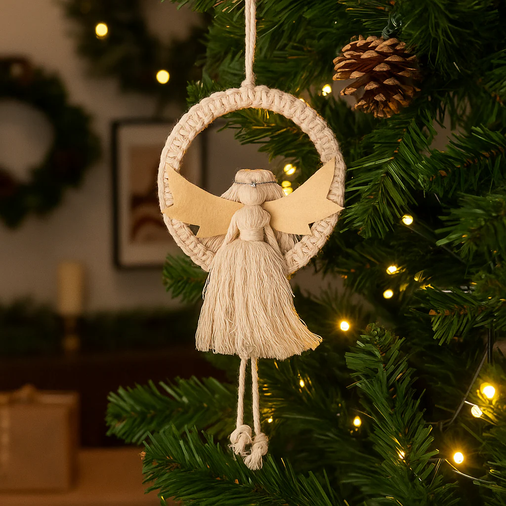 Hanging Macrame Look Angel 12.5x28cm