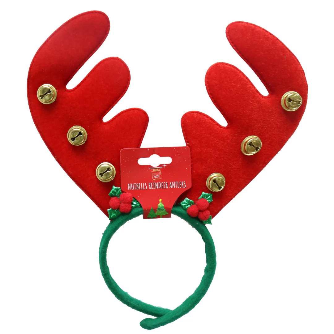 Headband Antlers with Nutbells and Holly