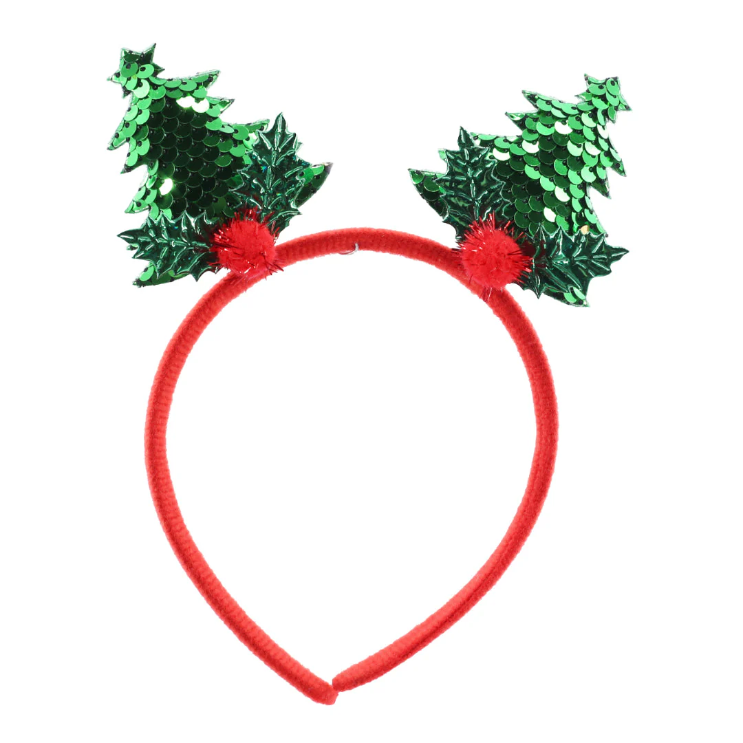 Headband Sequin Holly Trees Assorted - Image 2