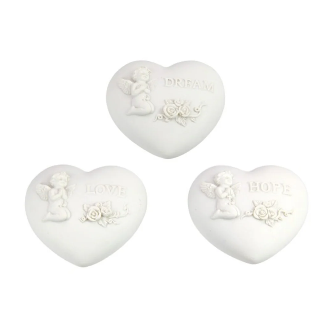 7CM HEART W/CHERUB&INSPIRATIONAL WORD 3A