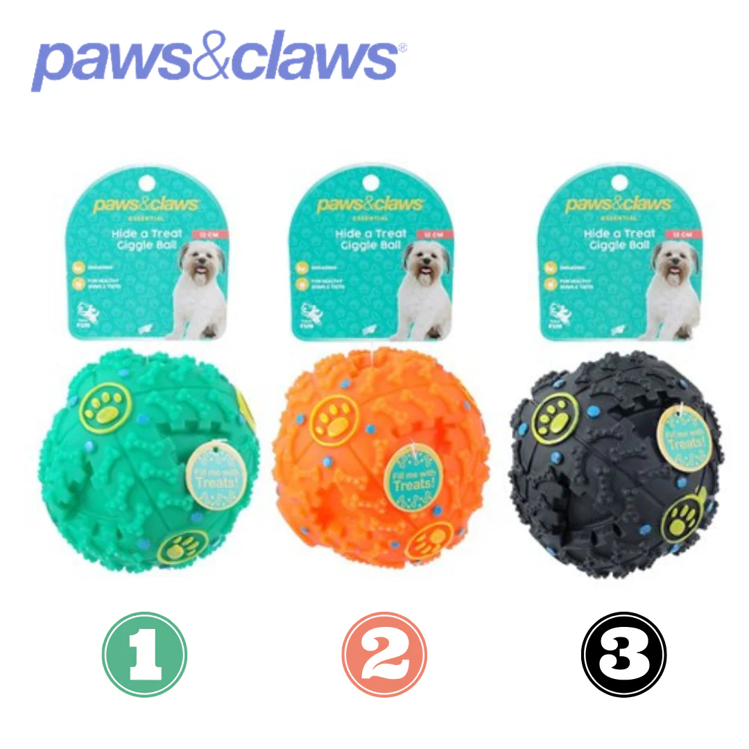 Hide A Treat Giggle Ball Pet Toy 12cm 3 Assorted
