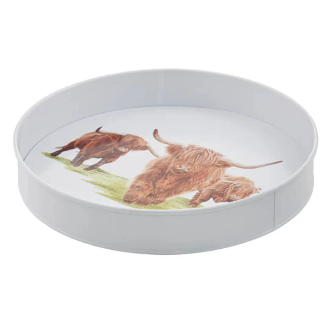 Highland Herd Round Serving Tray
