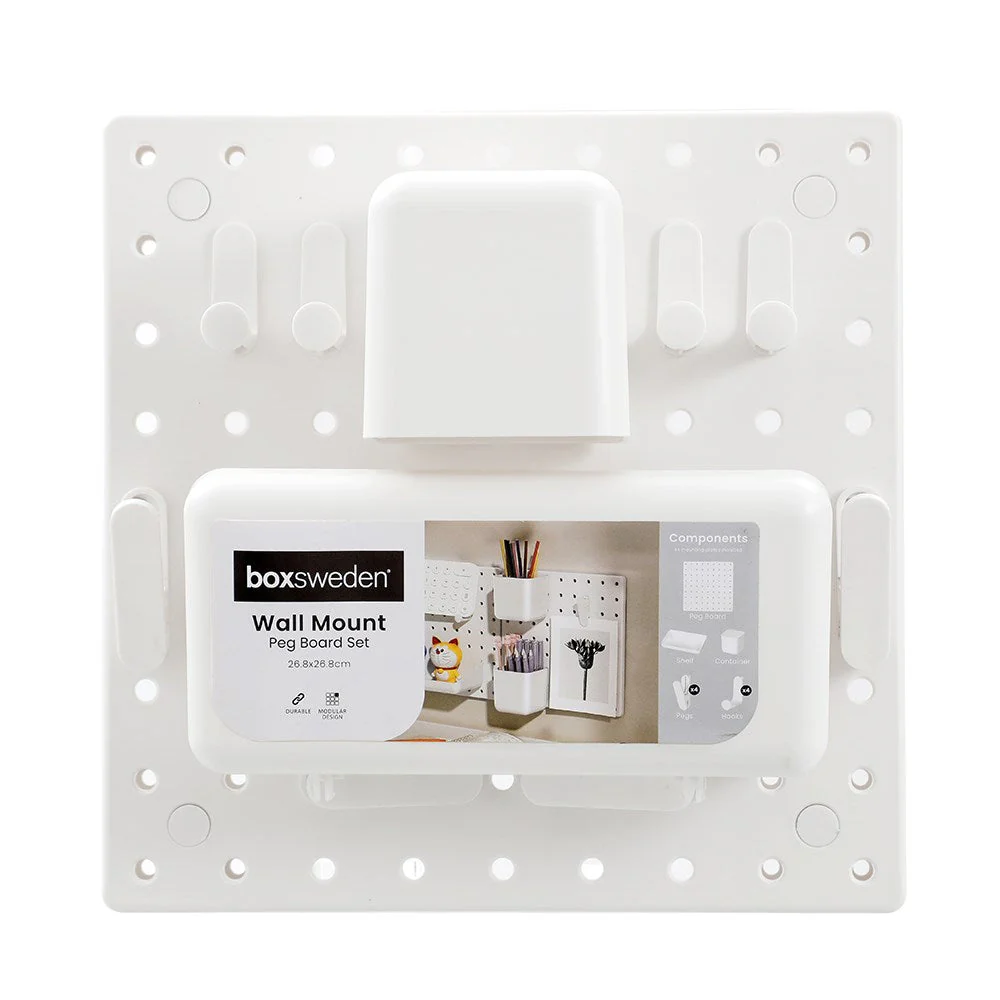 HOME WALL MOUNT PEGBOARD SET 11PC