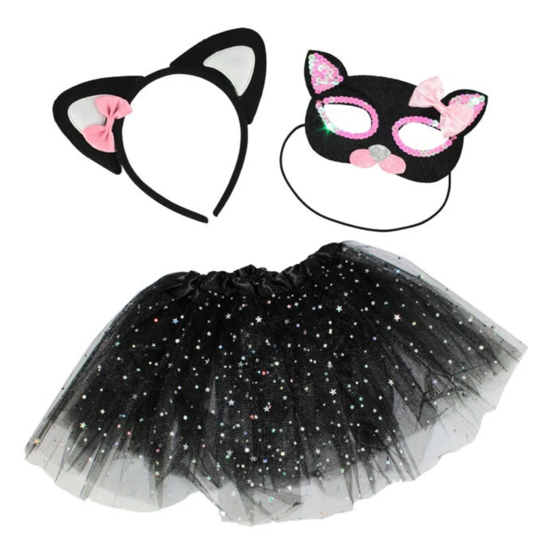 3PC INSTANT CAT KITHEADBAND, MASK, TUTU