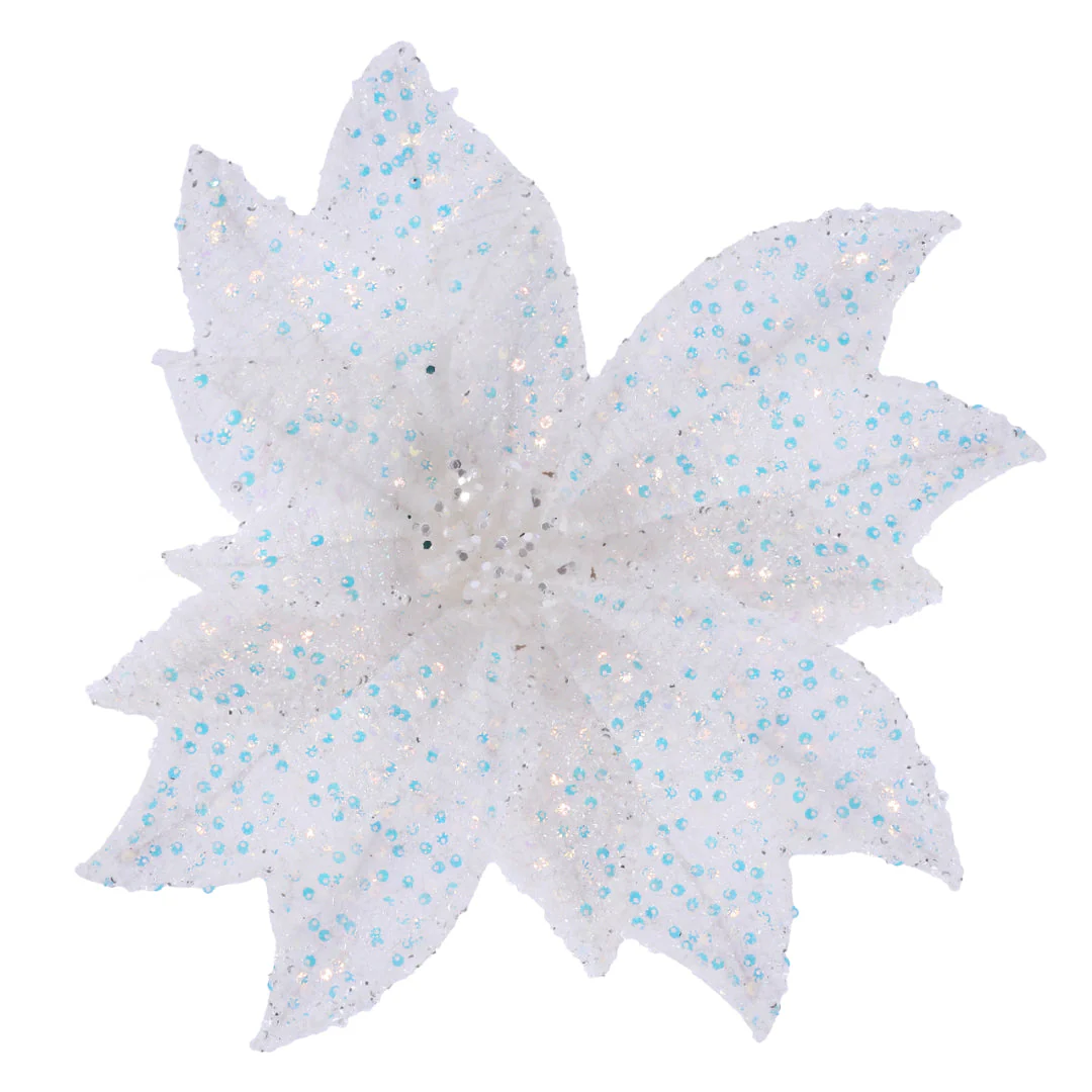Iridescent Sequin Poinsettia Clip Assorted - Image 2