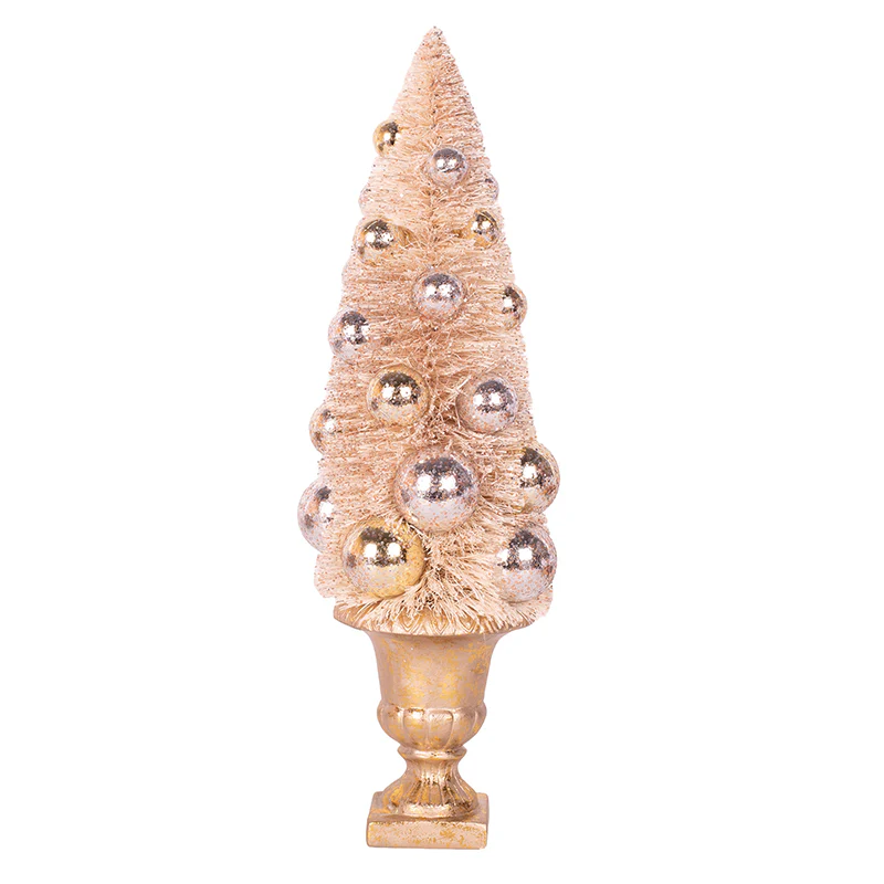 Ivory Sisal Tree with Baubles In Pot 11x40cm - Image 2